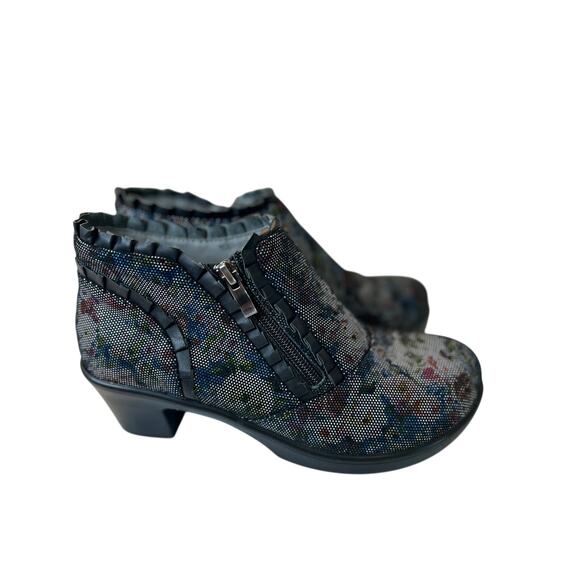 Alegria Leather Floral Shimmery Ankle Boots EU Size 37 US Size 6.5 - Picture 3 of 11